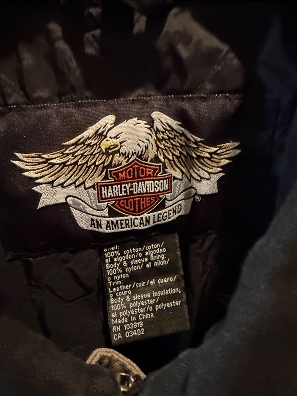 Harley-Davidson men’s Two-Tone Black and Gray Jean Jacket - Picture 3 of 9